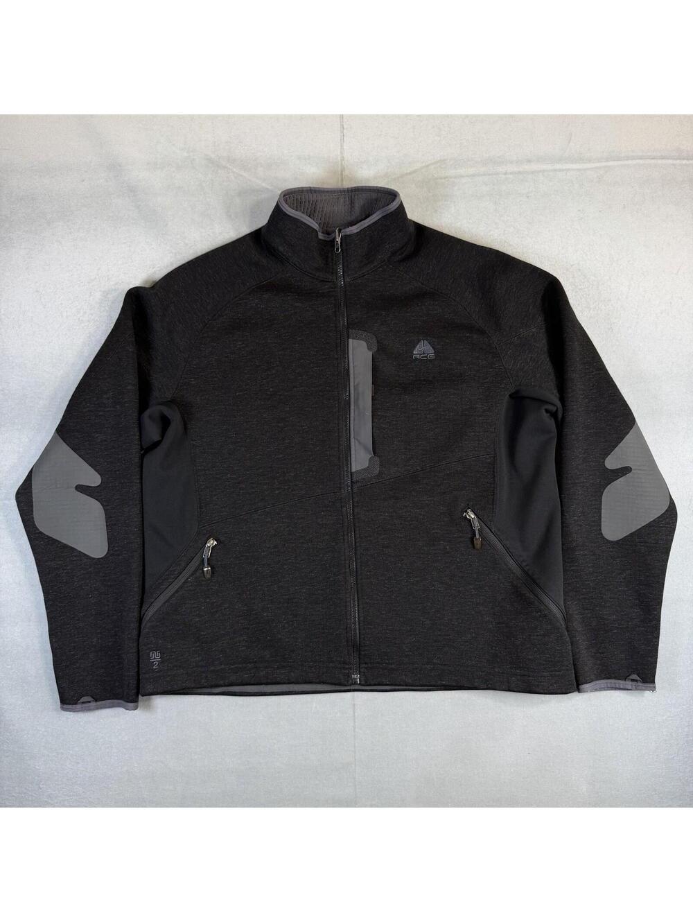 Vintage 90s Nike Sphere ACG Jacket Mens XL Gray Fleece Layer 2 Thermal Full Zip
